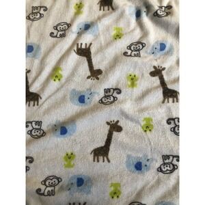Carter's Just One You Monkey Lovey Baby Blanket‎ Blue Sherpa Giraffe Frog